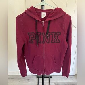 Victoria’s Secret PINK maroon zip-up hoodie